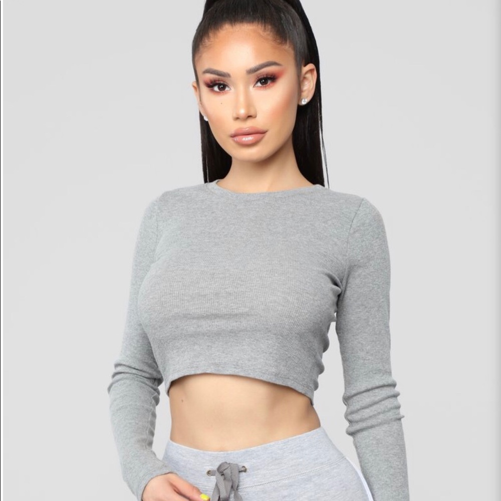 Gray Crop Top